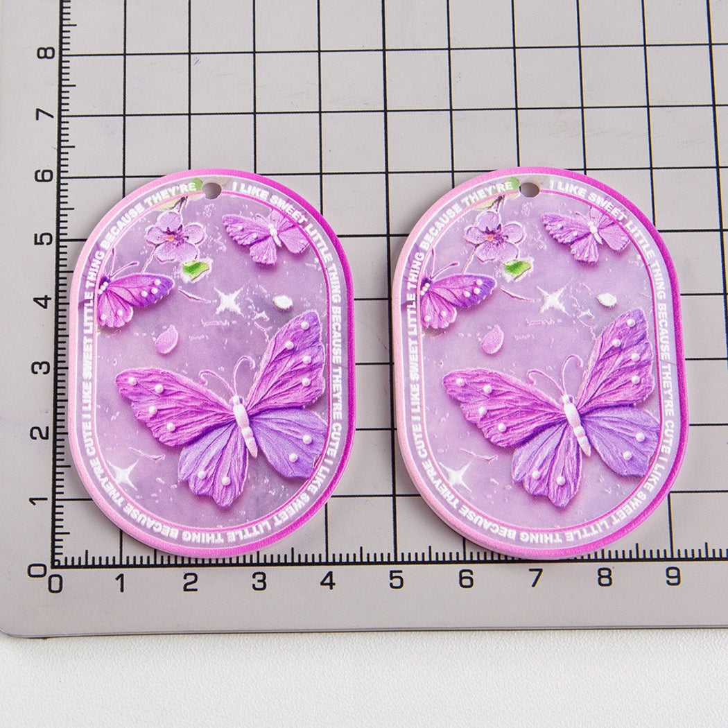 Chivy - Vibrant Butterfly Print Acrylic DIY Accessory