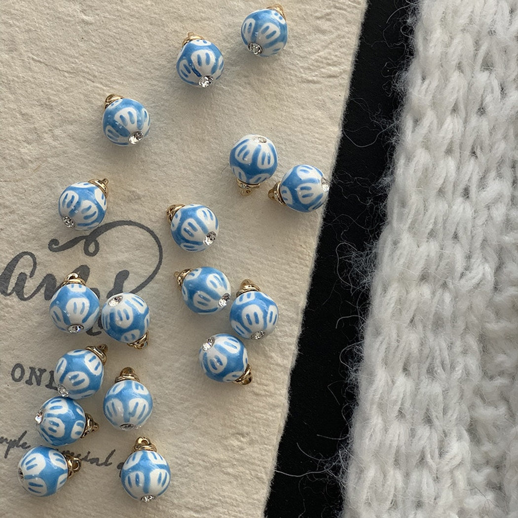 Bunli - DIY 10 Pack Retro Ceramic Round Button