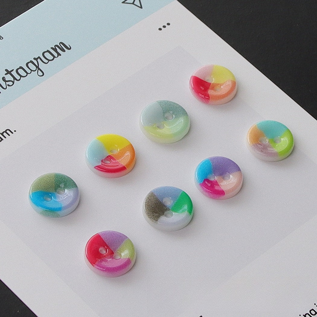 Bunli - DIY 10 Pack Round Ceramic Two Hole Buttons