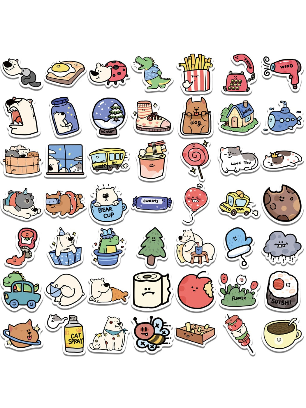 Lunira - Cute Style Animal Themed DIY Adhesive Stickers pack Oria & Co