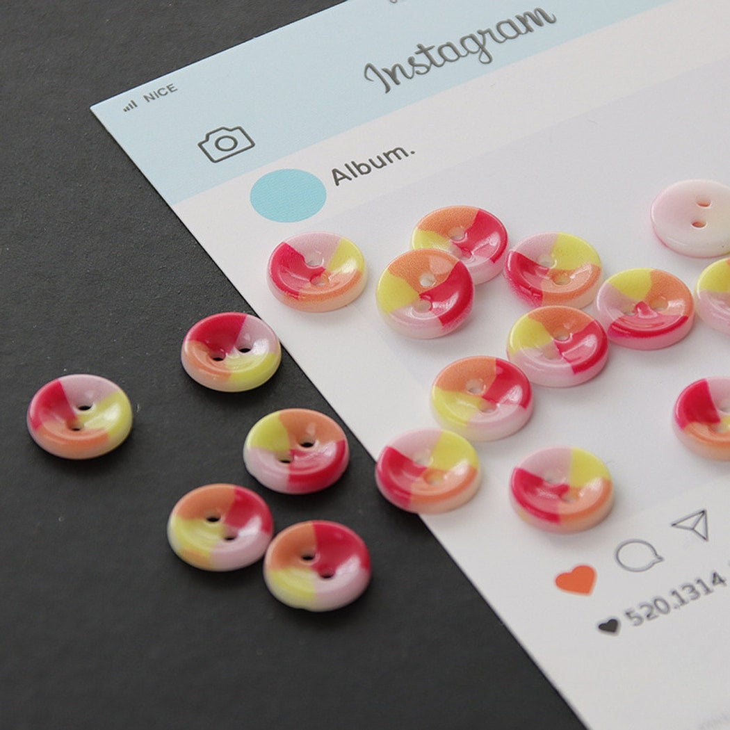 Bunli - DIY 10 Pack Round Ceramic Two Hole Buttons