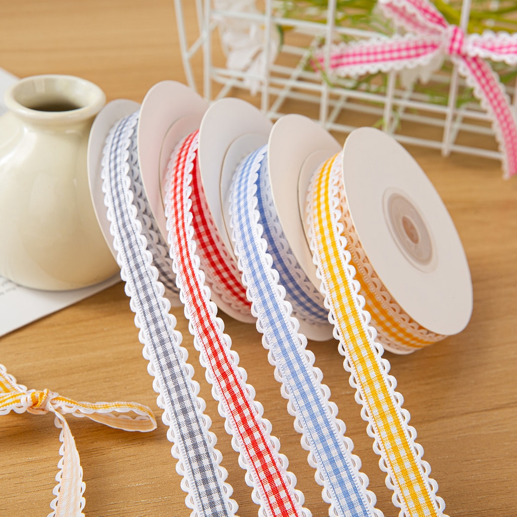 Rivora - DIY Wavy Edge Plaid Accent Ribbon