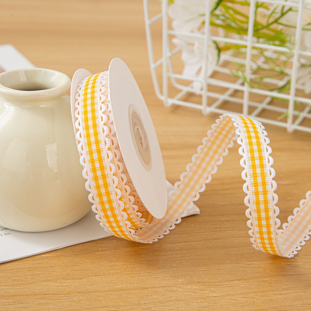 Rivora - DIY Wavy Edge Plaid Accent Ribbon