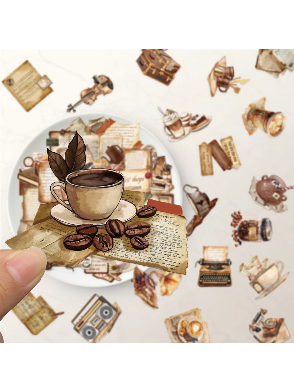 Lunira - Coffee Theme Decorative PET Stickers pack Oria & Co