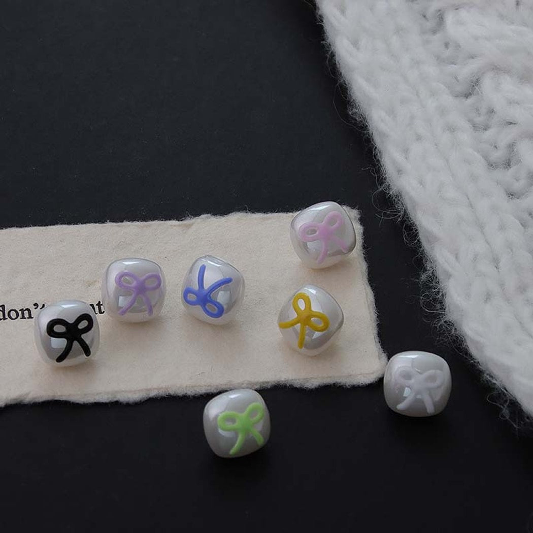 Bunli - 10-Pack DIY Decorative Plastic Bow Pattern Button