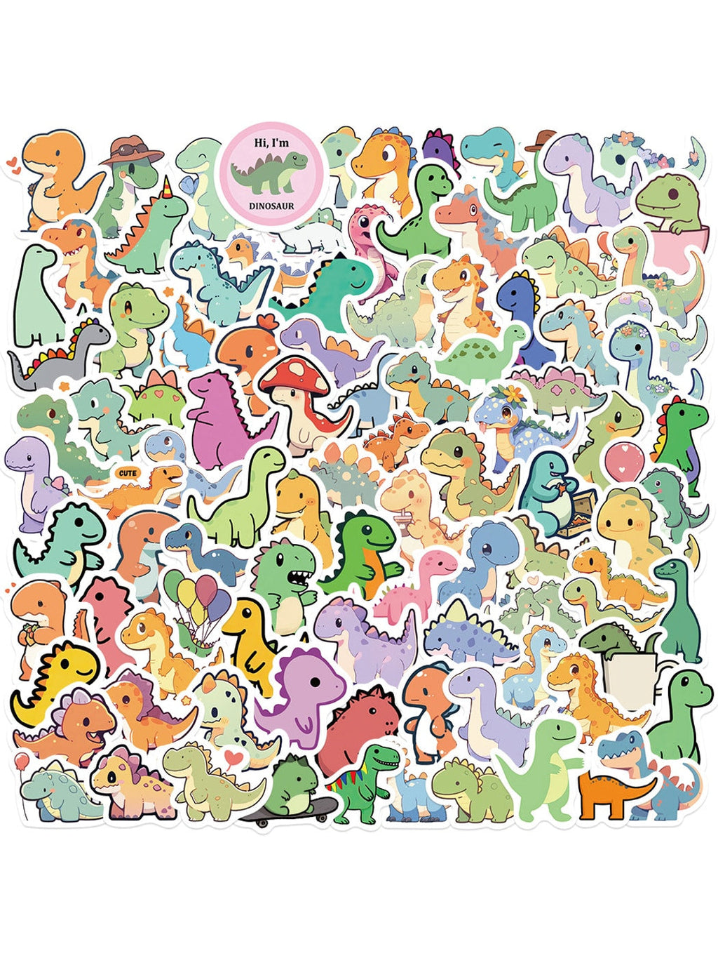 Lunira - Cute Cartoon Dinosaur Stickers pack Oria & Co