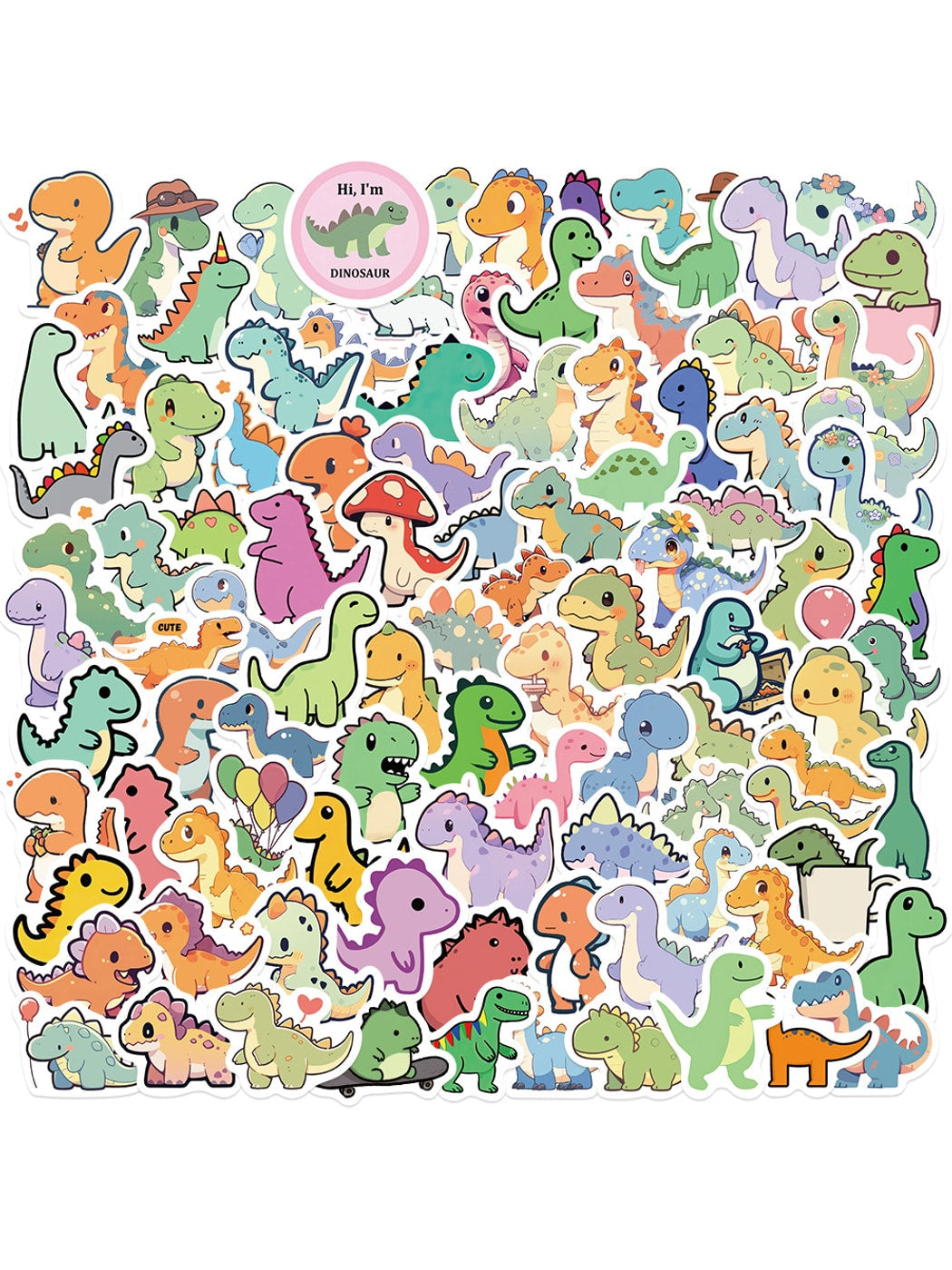 Lunira - Cute Cartoon Dinosaur Stickers pack Oria & Co