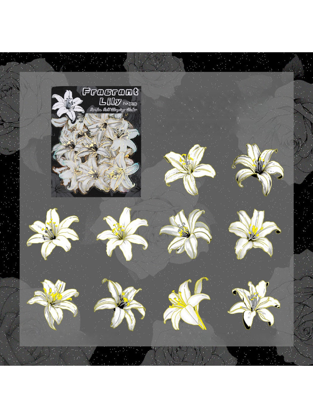 Lunira - Printed PET Floral Journal Decor Stickers pack Oria & Co