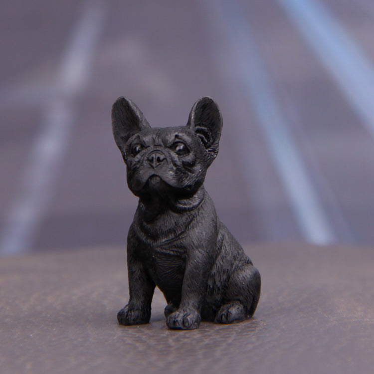 萌款小号法国斗牛犬模型法斗车韩版创意小清新摆车饰车装饰品玩偶