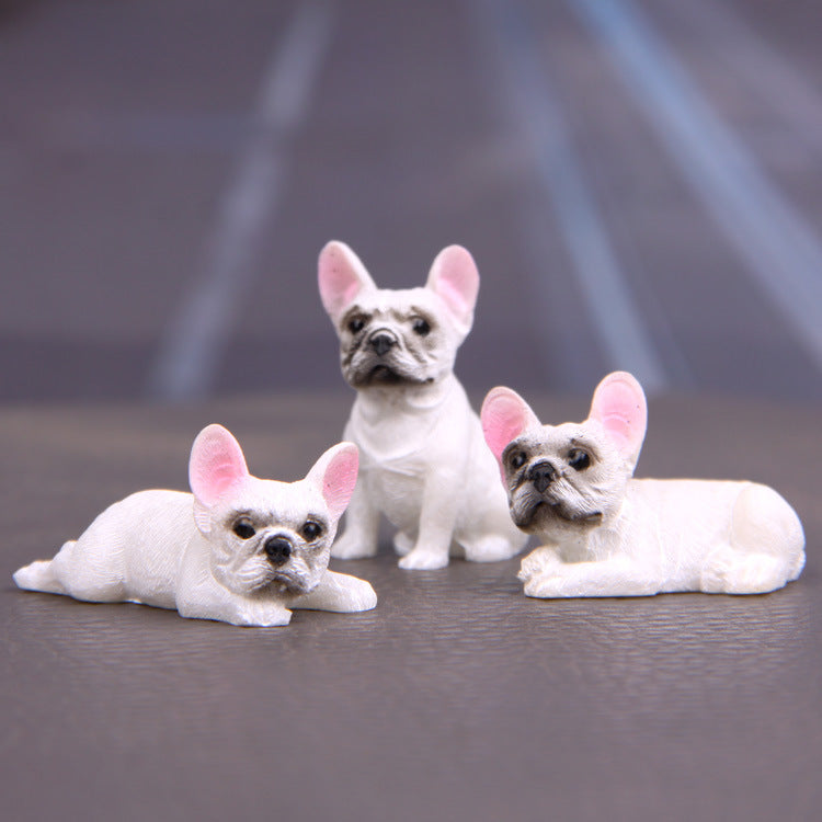 萌款小号法国斗牛犬模型法斗车韩版创意小清新摆车饰车装饰品玩偶