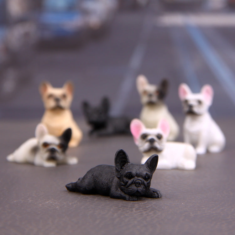 萌款小号法国斗牛犬模型法斗车韩版创意小清新摆车饰车装饰品玩偶