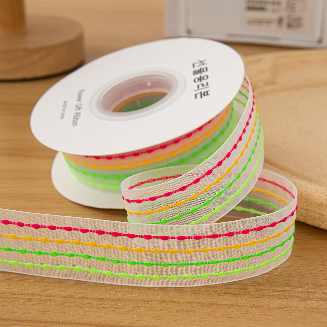 Rivora - DIY Bubble Stripe Sheer Decorative Ribbon