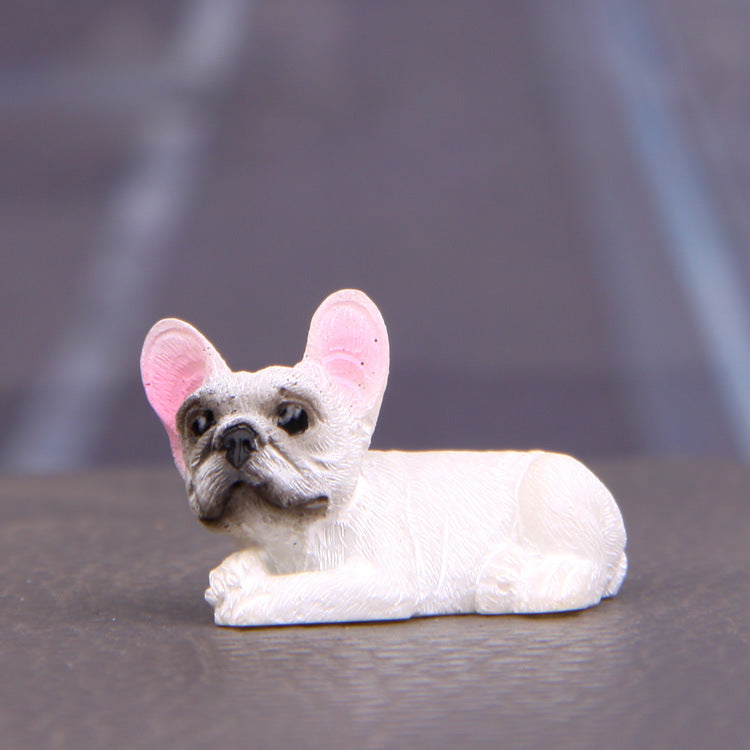 萌款小号法国斗牛犬模型法斗车韩版创意小清新摆车饰车装饰品玩偶
