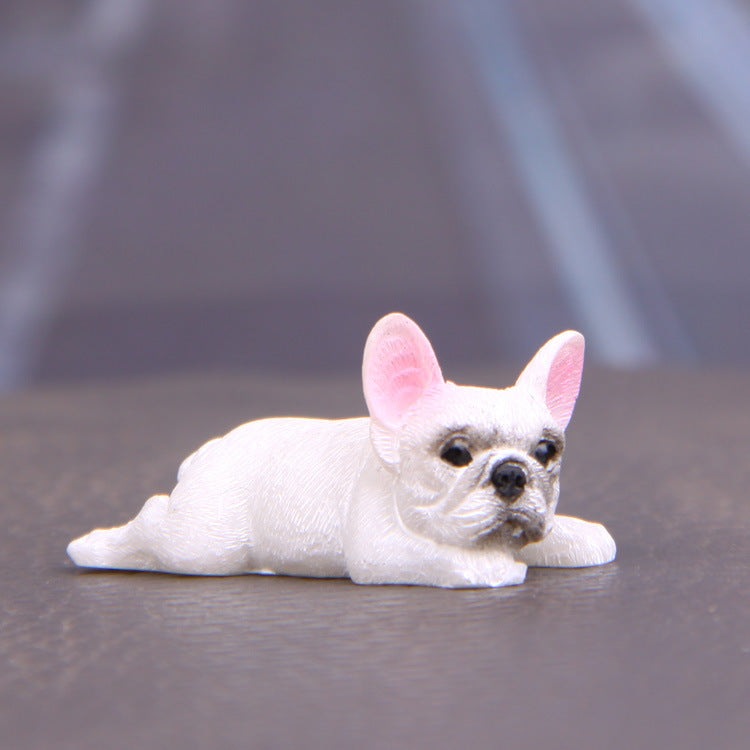 萌款小号法国斗牛犬模型法斗车韩版创意小清新摆车饰车装饰品玩偶