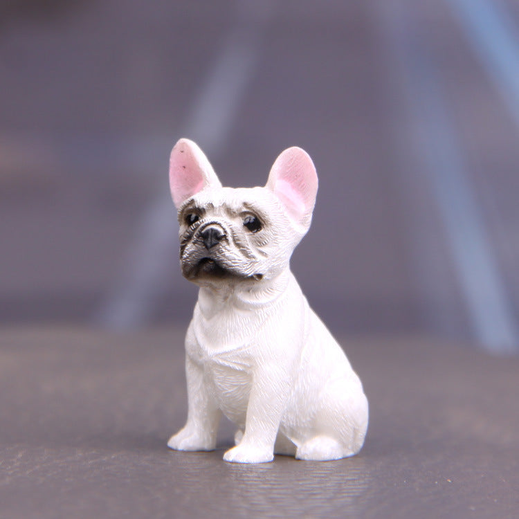 萌款小号法国斗牛犬模型法斗车韩版创意小清新摆车饰车装饰品玩偶