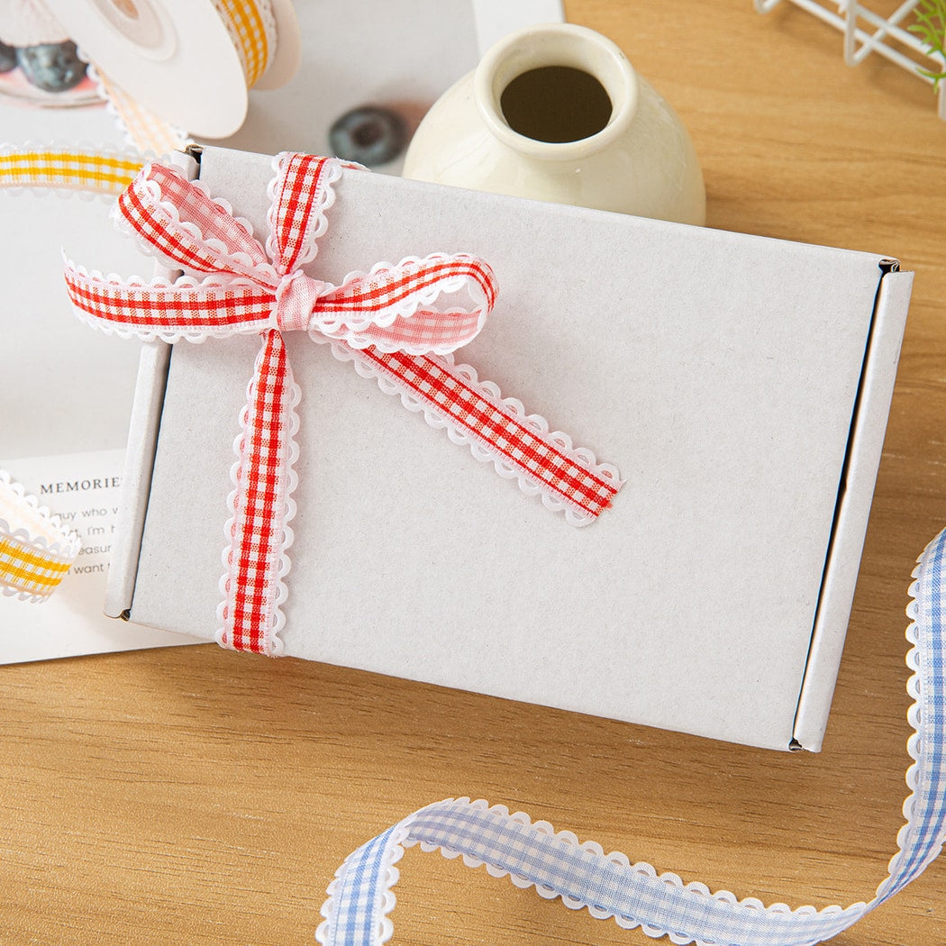 Rivora - DIY Wavy Edge Plaid Accent Ribbon