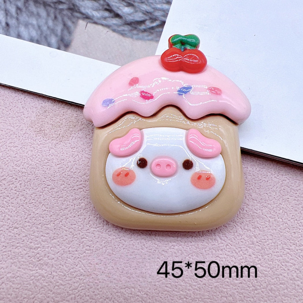 Chivy - Plastic DIY Cartoon Pig Dessert Theme Accessory