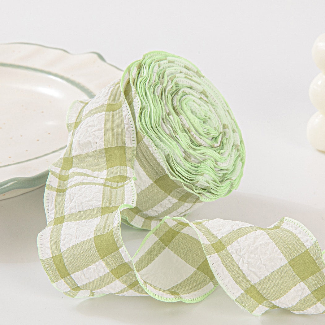 Rivora - DIY Ruffled Check Pleated Polyester Ribbon