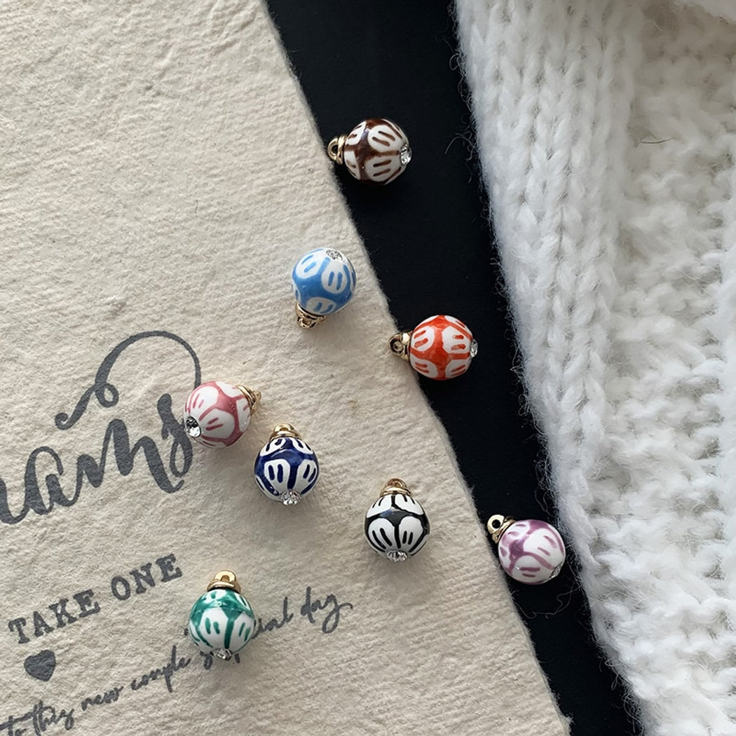 Bunli - DIY 10 Pack Retro Ceramic Round Button
