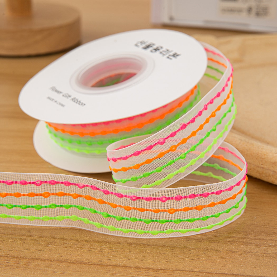 Rivora - DIY Bubble Stripe Sheer Decorative Ribbon