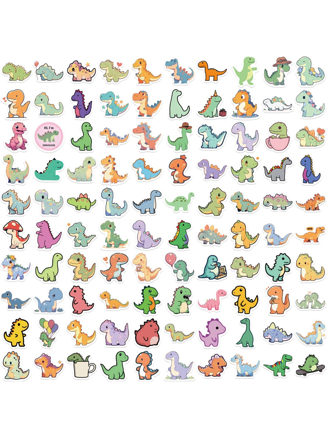 Lunira - Cute Cartoon Dinosaur Stickers pack Oria & Co
