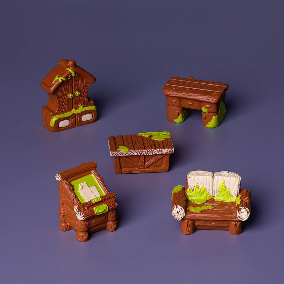 Objella - Antique Wood-Style Furniture Miniature
