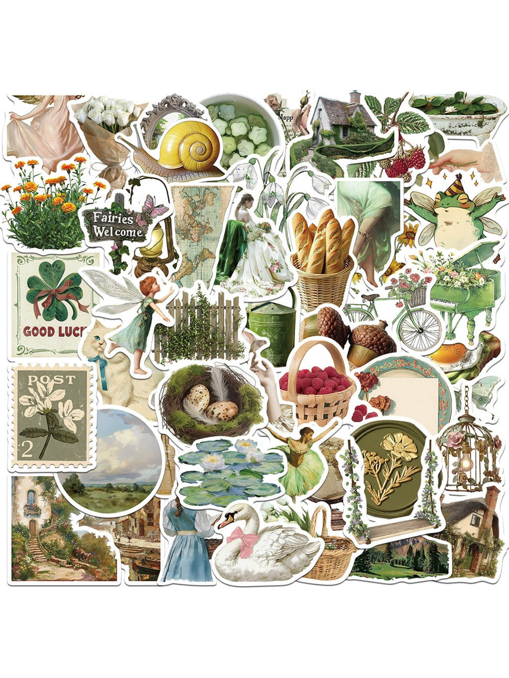 Lunira - Vintage Self Adhesive Paper PVC Stickers Pack Oria & Co