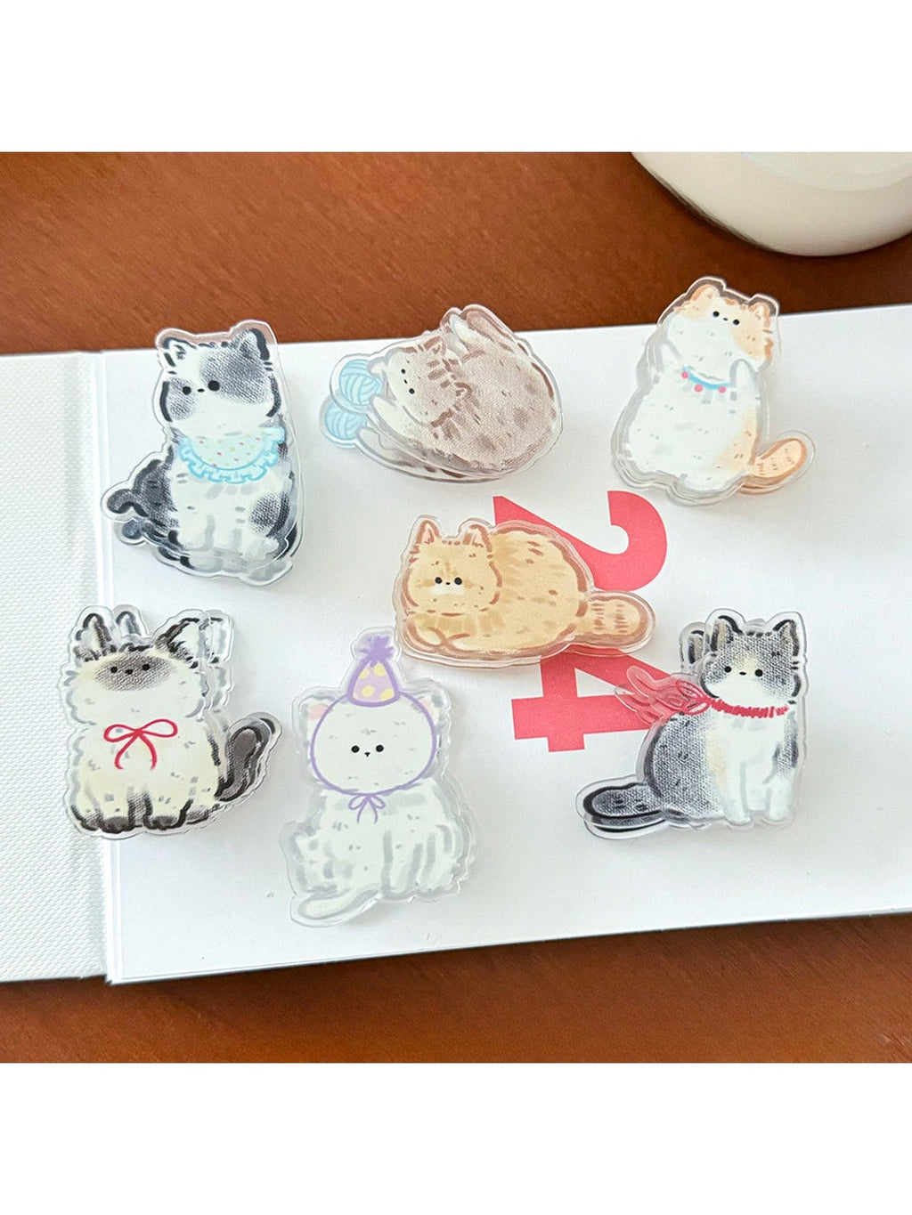 Clemi - Cute Cartoon Cat Acrylic Planner Clip Oria & Co
