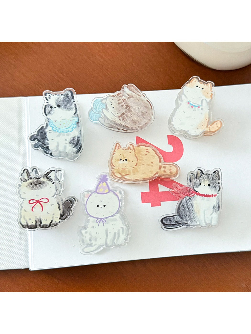 Clemi - Cute Cartoon Cat Acrylic Planner Clip Oria & Co