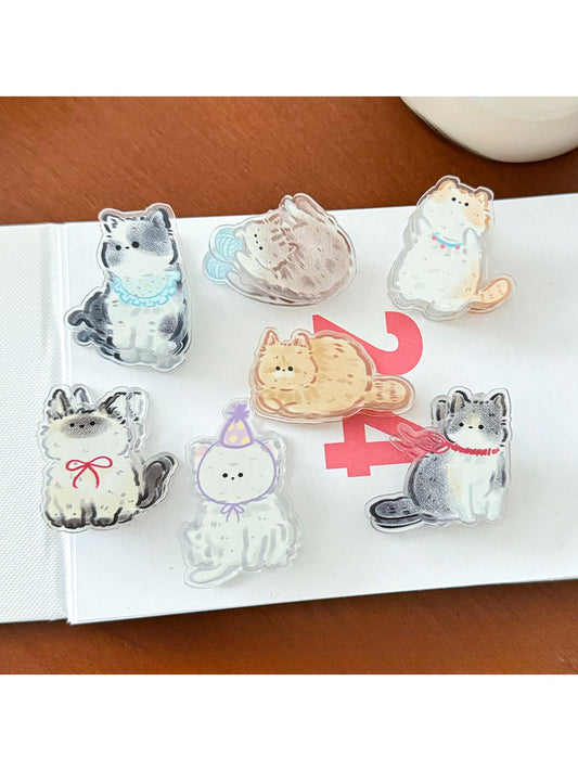 Clemi - Cute Cartoon Cat Acrylic Planner Clip Oria & Co