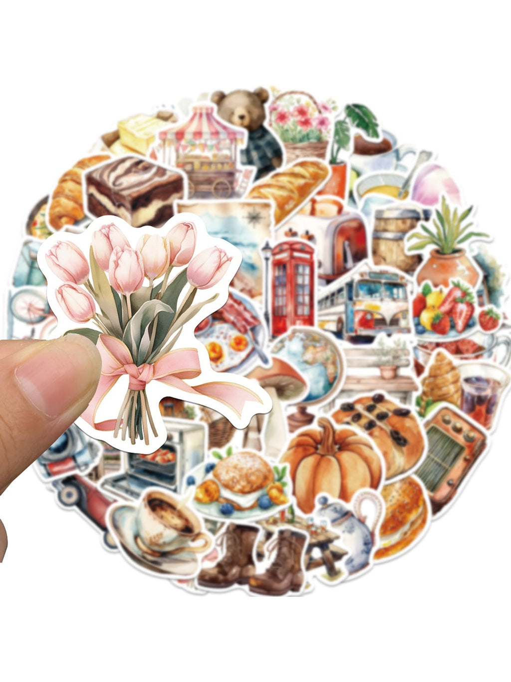 Lunira - 50 Sheet Cute Soft Style Stickers Pack Oria & Co
