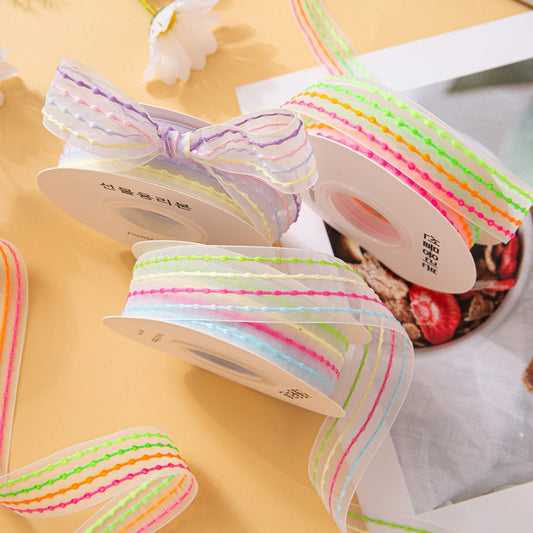 Rivora - DIY Bubble Stripe Sheer Decorative Ribbon
