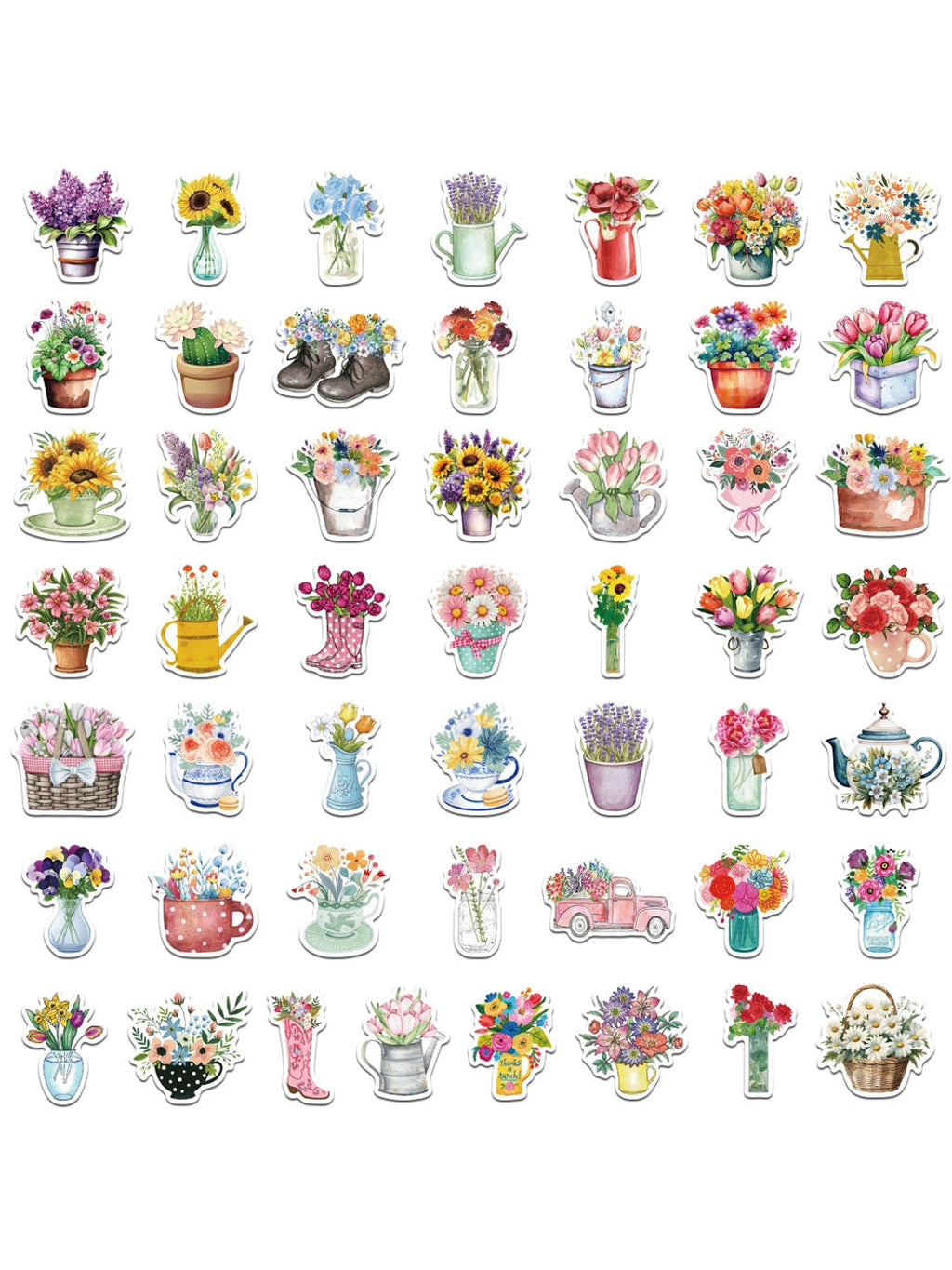 Lunira - 50 Sheet Flower Stickers Pack Oria & Co