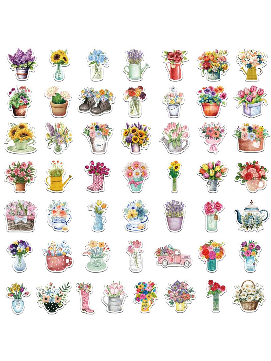Lunira - 50 Sheet Flower Stickers Pack Oria & Co