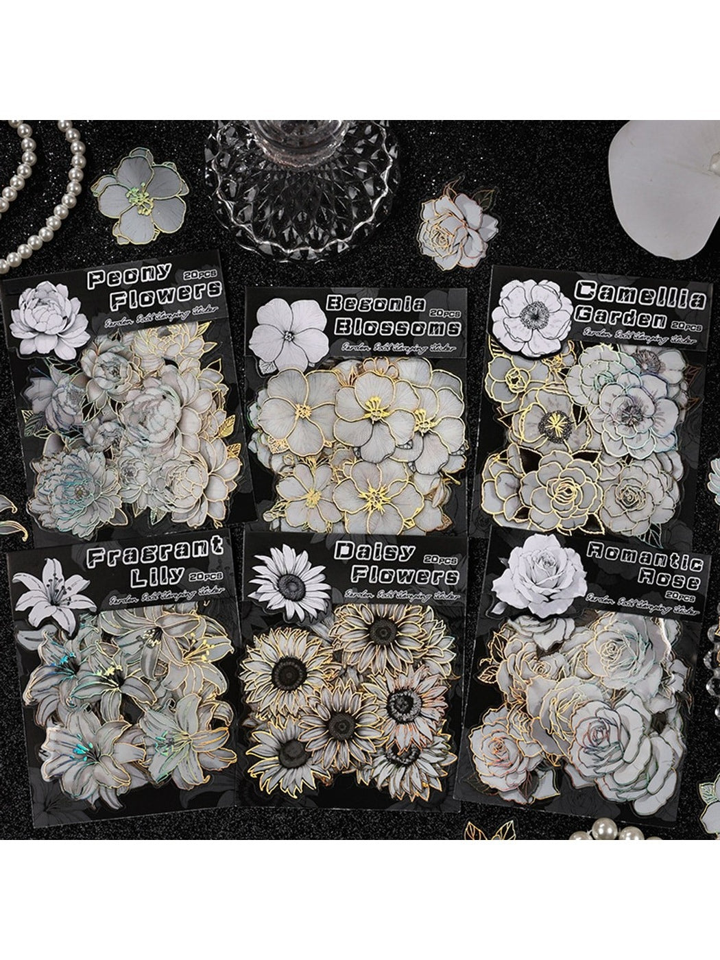 Lunira - Printed PET Floral Journal Decor Stickers pack Oria & Co