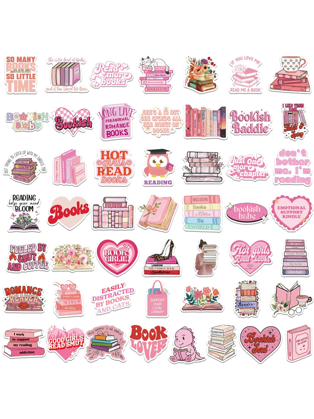 Lunira - Bookish Adhesive Printed Decorative Stickers pack Oria & Co