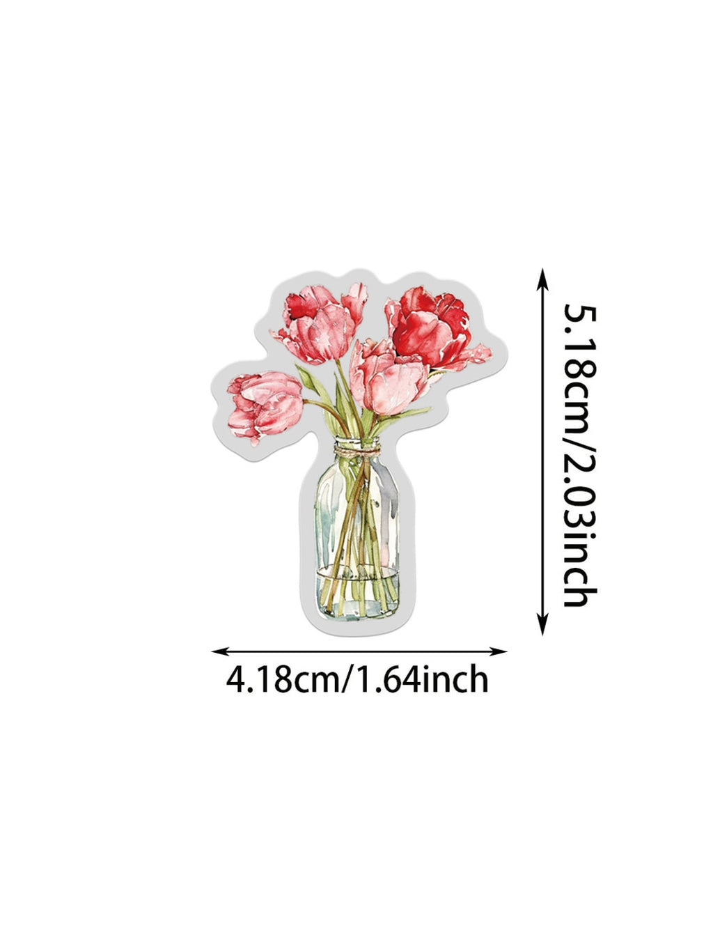 Lunira - 50 Piece Flower and Letter PET Stickers pack Oria & Co