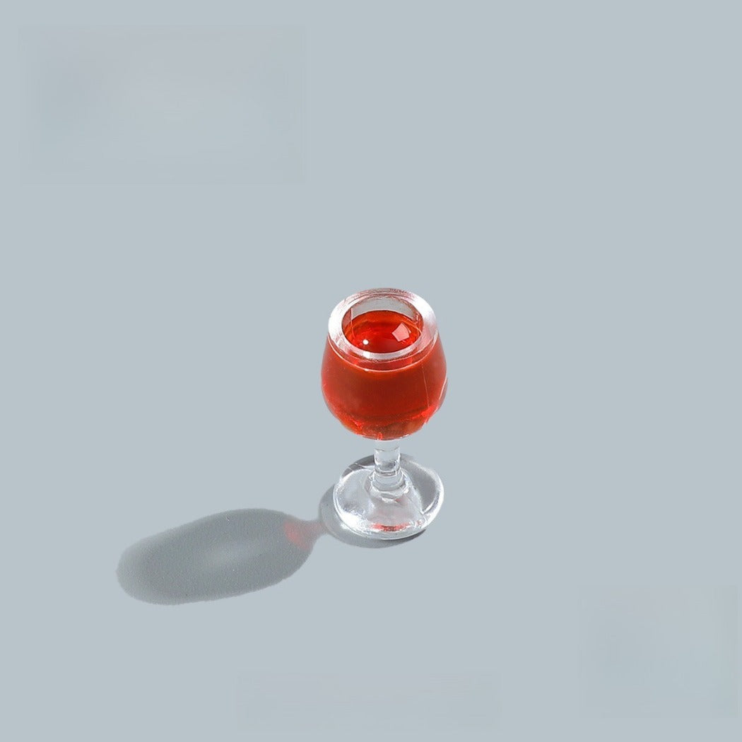 Chivy - Red-Filled Stemmed Wine-Glass Miniature Accessory