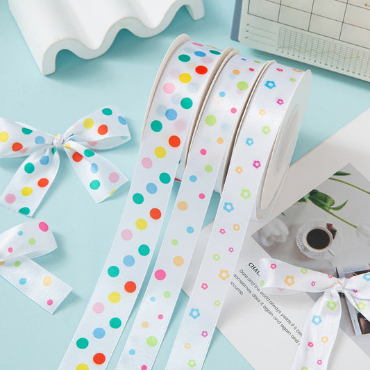 Rivora - DIY Dot Print Decorative Polyester Ribbon