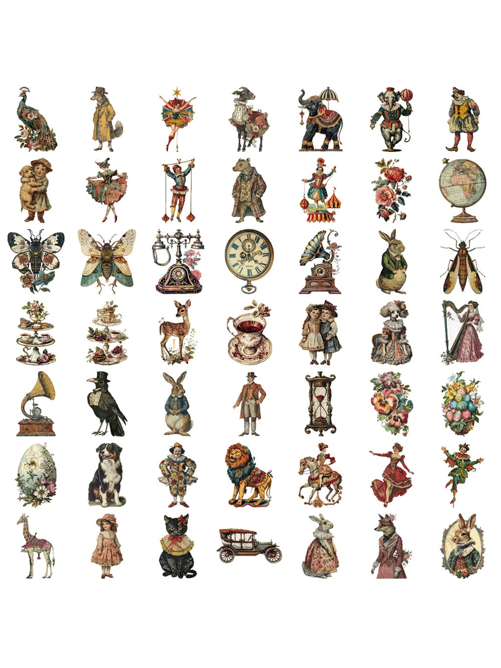 Lunira - Victorian Style Decorative Printed Stickers pack