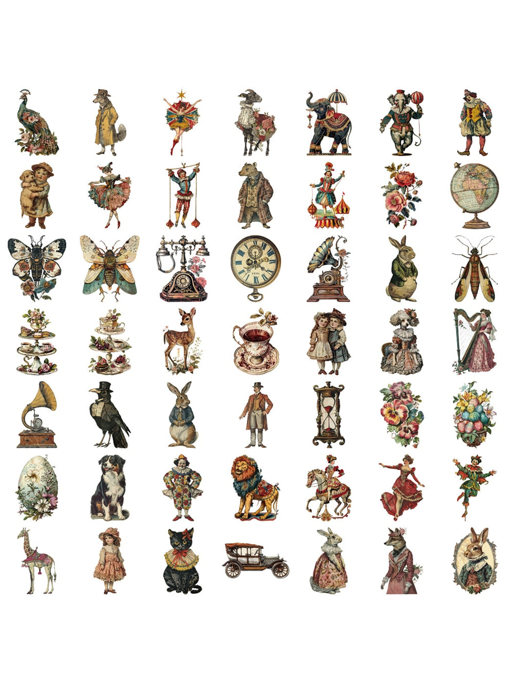 Lunira - Victorian Style Decorative Printed Stickers pack