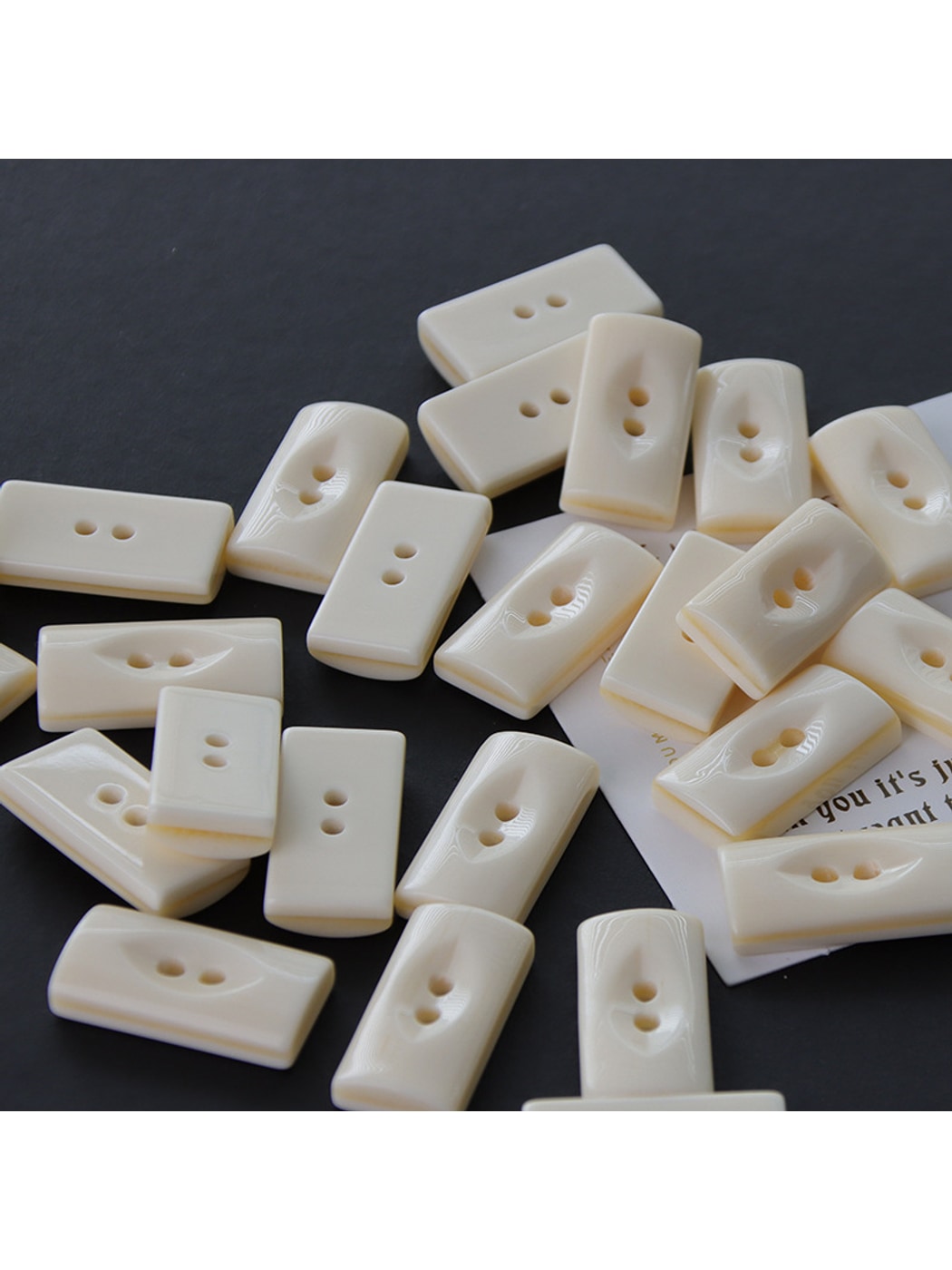 Bunli - 10 Pack Smooth Rectangle Two-Hole ClothingButton Oria & Co