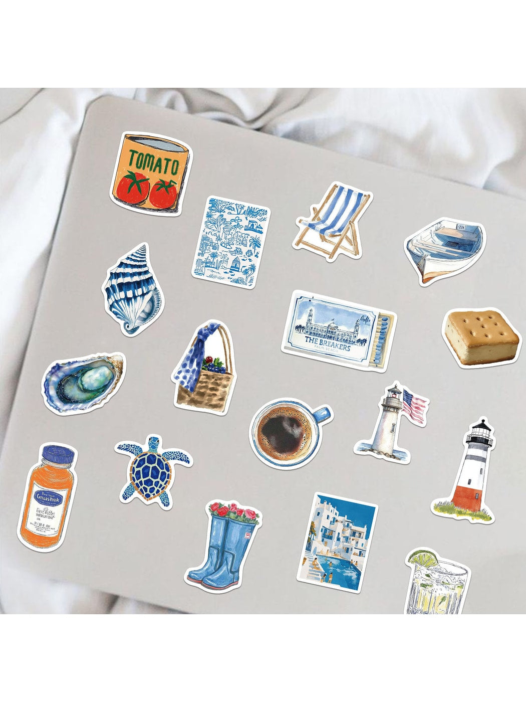 Lunira - 50 Piece Beach Theme Illustrated Stickers Oria & Co