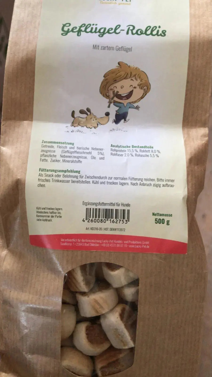 Biscuits roulés de volaille Lucky-Pet 500g Lucky-Pet Handels- und Produktions GmbH