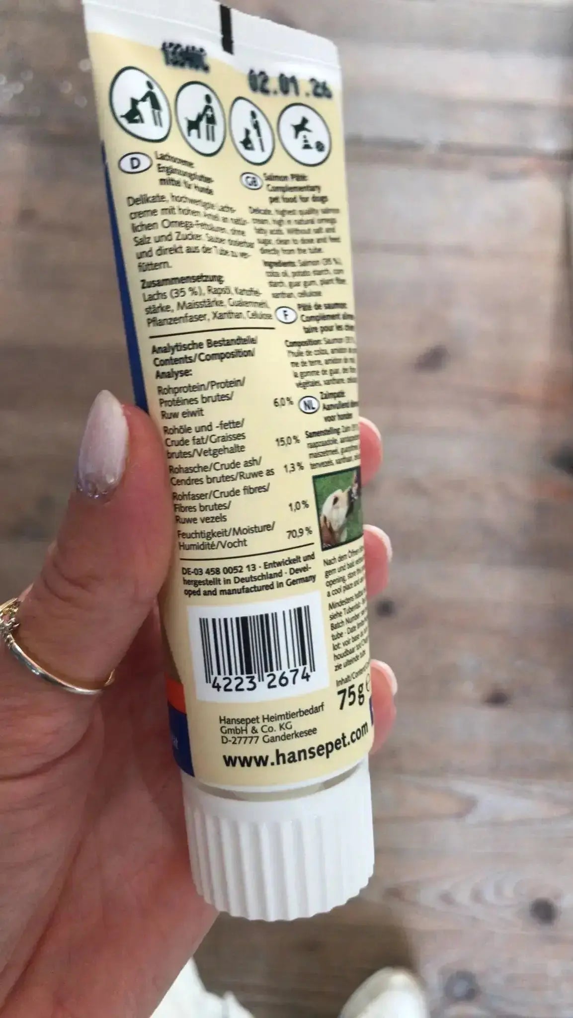 Crème de saumon en tube pour chien (75g) - TUBIDOG Cyno-Pro