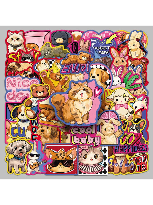 Lunira - Cute Pink Style Cartoon Animal Stickers Oria & Co