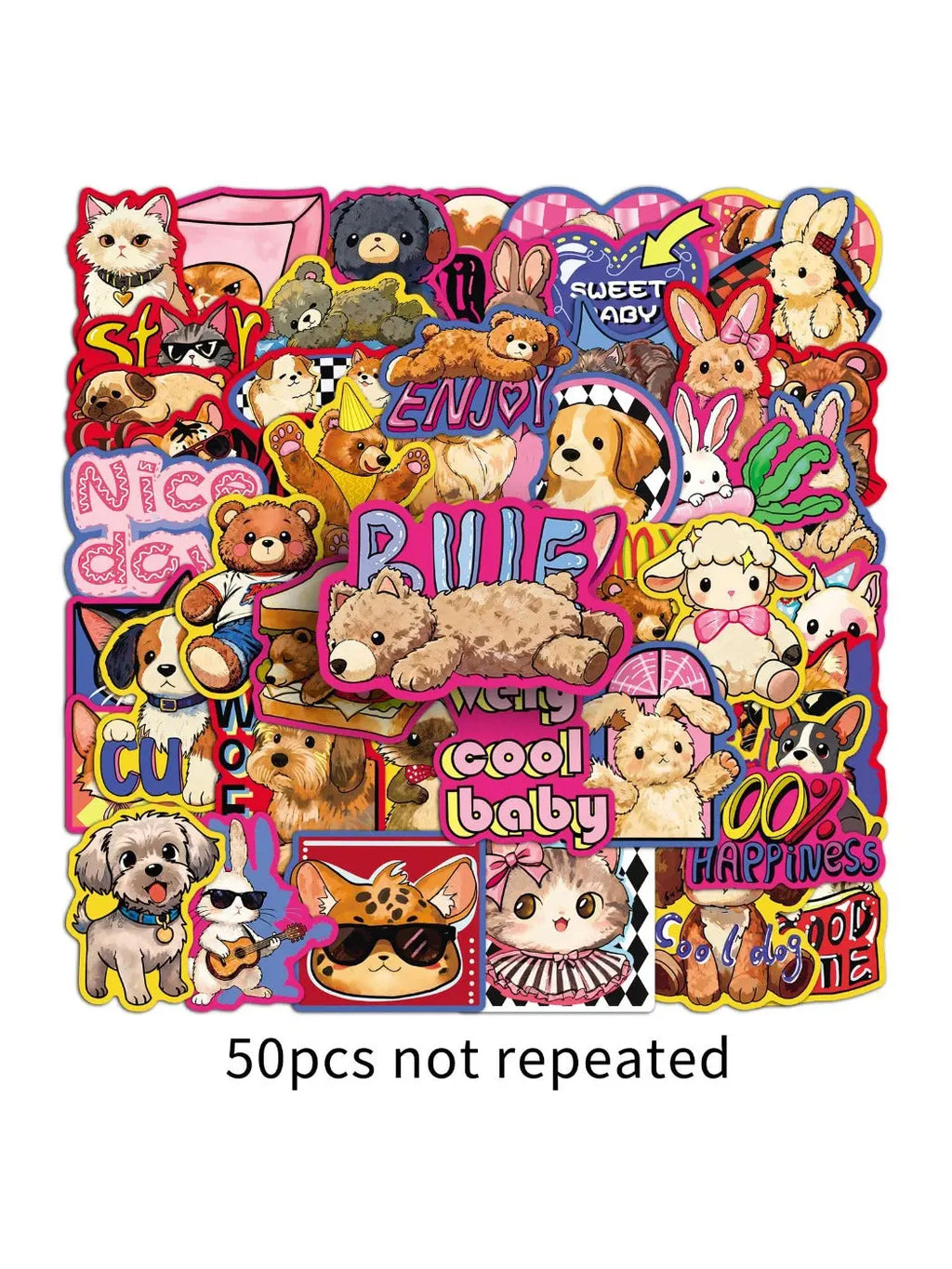 Lunira - Cute Pink Style Cartoon Animal Stickers Oria & Co