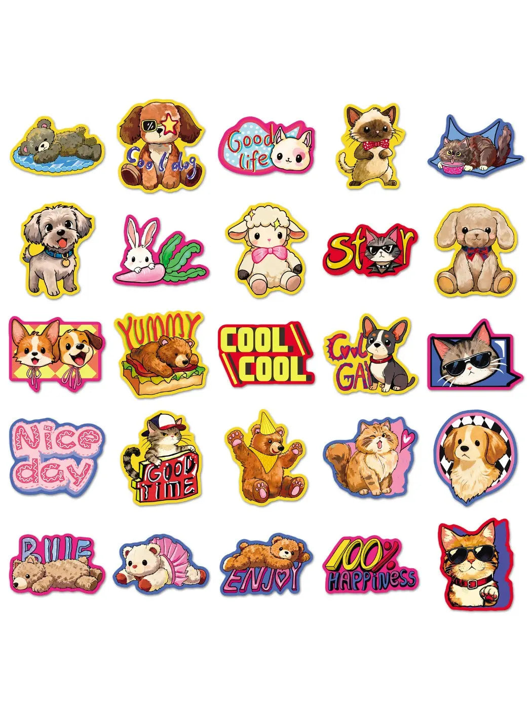 Lunira - Cute Pink Style Cartoon Animal Stickers Oria & Co