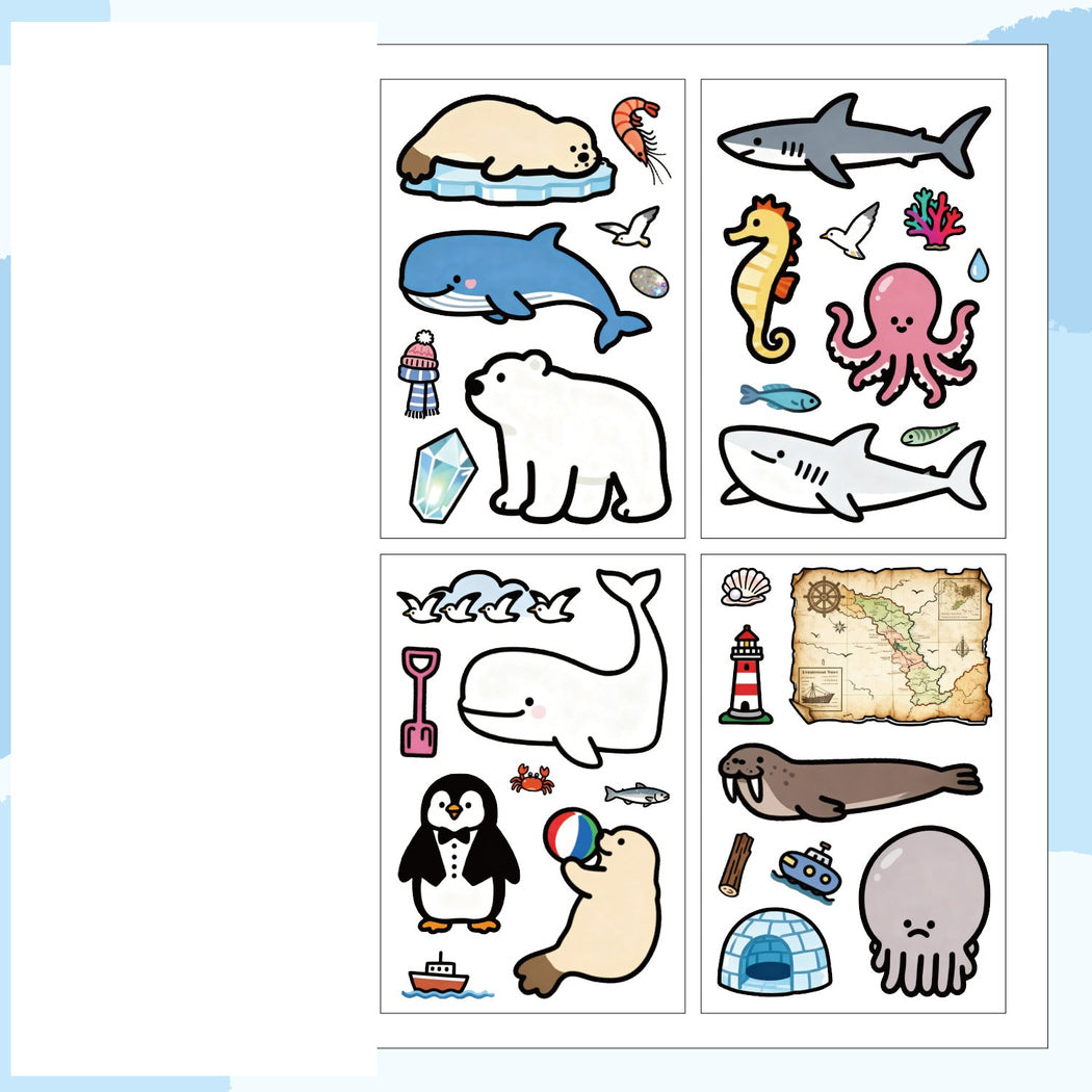 IceSea Illustrated Cat and Wildlife Sticker Pack, variant view