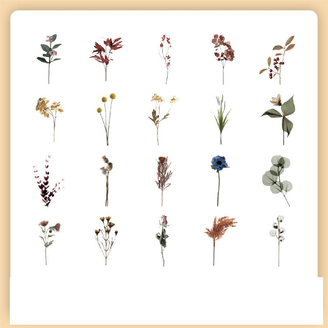 Crimson Vintage Botanical Insect Sticker Pack, single variant view